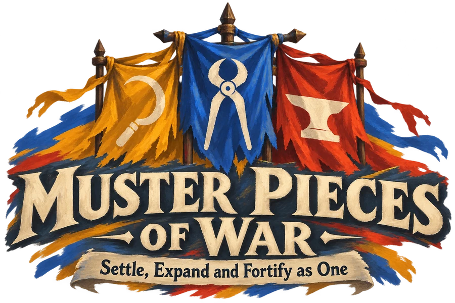 Muster Pieces of War game logo